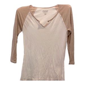 V neck Henley baseball style tee